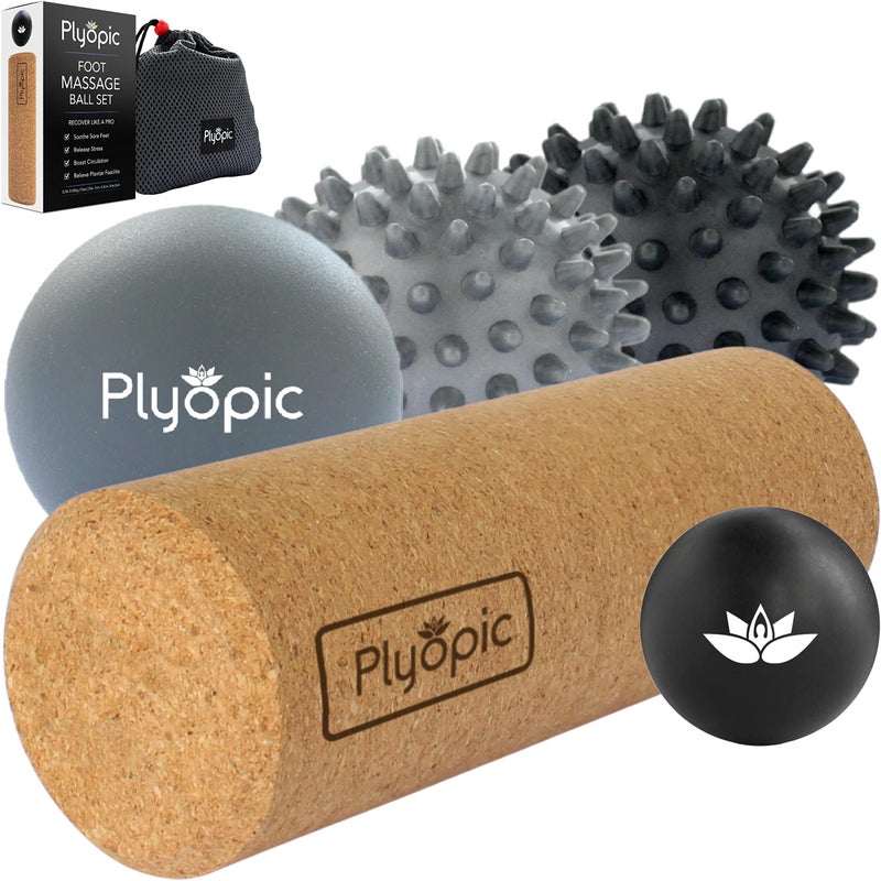 Plyopic Plyopic Massage Ball Set 5pcs for Deep Tissue Muscle Recovery Myofascial Release Trigger Point Therapy Mobility Plantar Fasciitis Relief Eliminate Muscle Pain Tension in Your Back Neck Foot