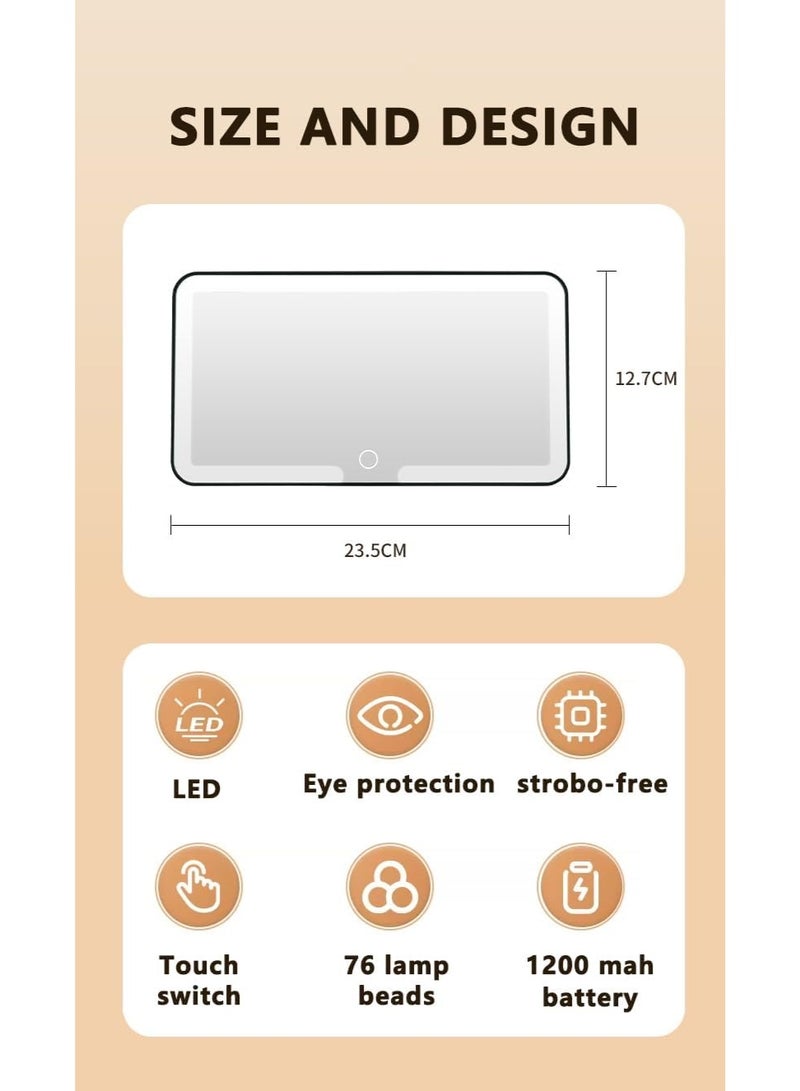 general Car Visor LED Vanity Mirror Rechargeable Makeup Mirror with Touch Screen 3 Lighting Modes Portable Sun Visor Cosmetic with LED Lights for Cars - Image 5