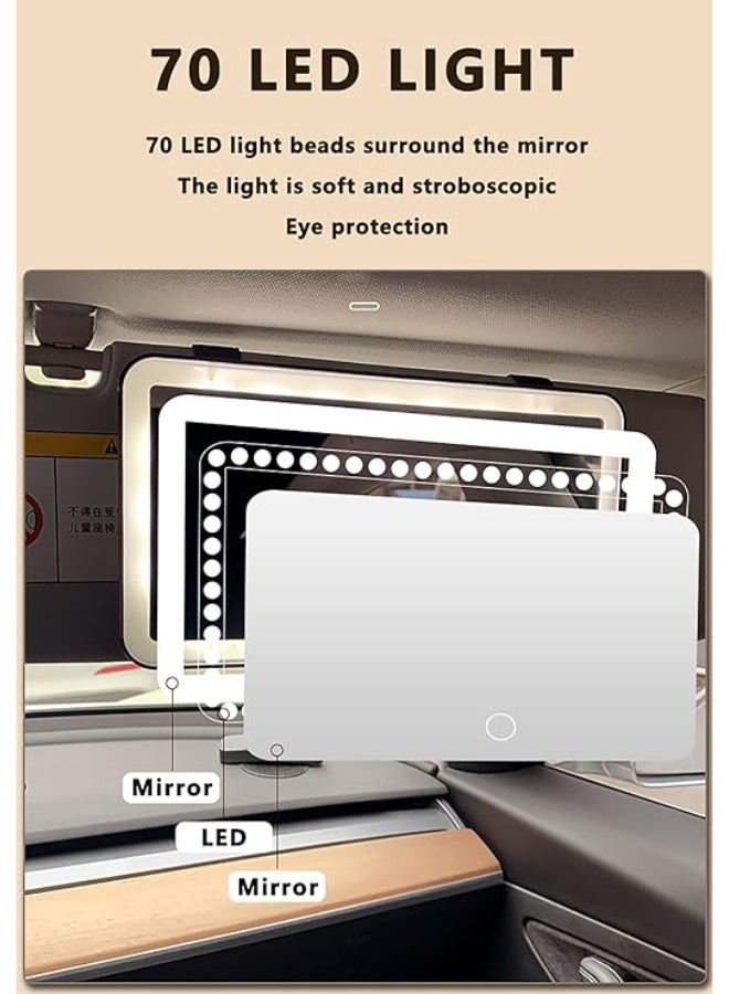 general Car Visor LED Vanity Mirror Rechargeable Makeup Mirror with Touch Screen 3 Lighting Modes Portable Sun Visor Cosmetic with LED Lights for Cars - Image 4