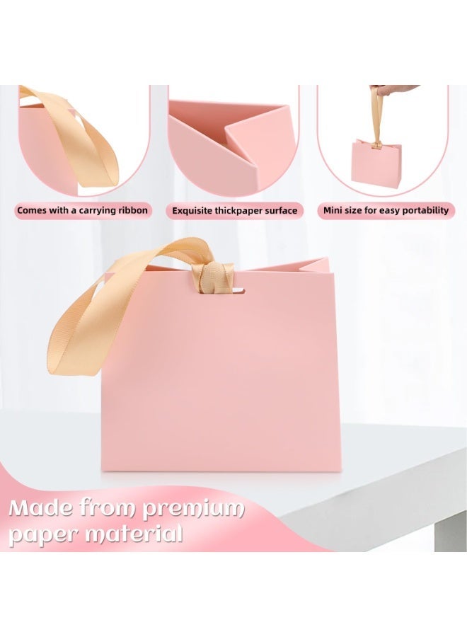Small Gift Bags, Mini Paper Bags for Birthday Party, Wedding, Christmas, 11.5x10x4.5cm, Jewelry Favor Pouches, Gift Packaging, 10 Pcs - Image 4