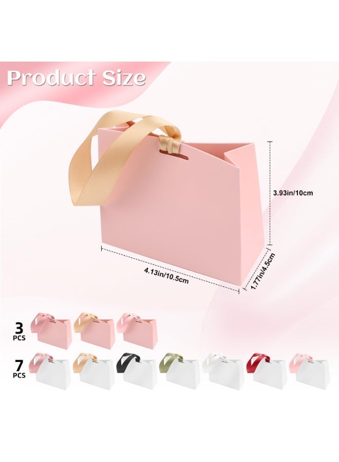 Small Gift Bags, Mini Paper Bags for Birthday Party, Wedding, Christmas, 11.5x10x4.5cm, Jewelry Favor Pouches, Gift Packaging, 10 Pcs - Image 2