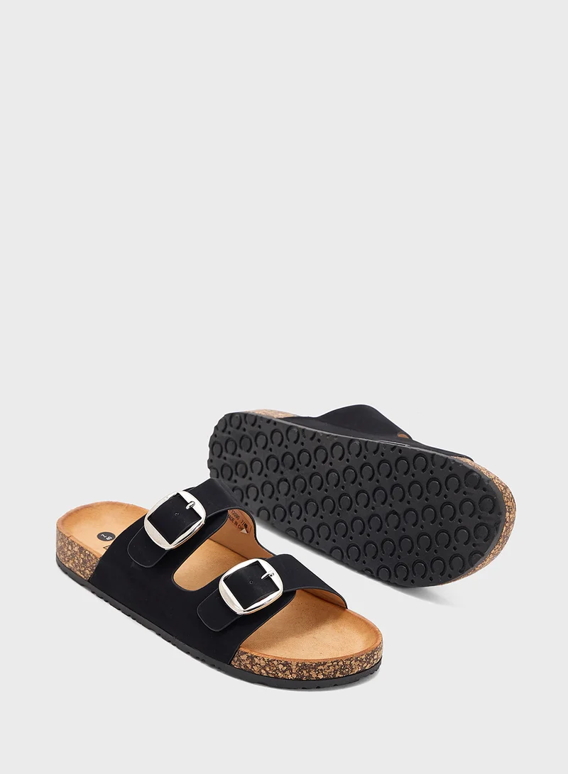 DOWN TO EARTH Classic Double Strap Sandal Slide
