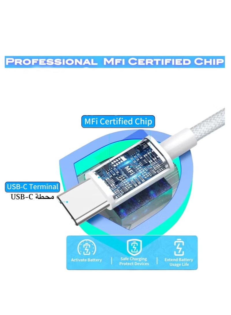 Original USB C To USB C Charging Cable 60W [MFi Certified]PD 3A C To C Fast Charging, for iPhone 16/15/Plus/Pro/Pro Max, MacBook Pro/Air, iPad Pro/Air/mini, galaxy S24/S23/S24, Pixel, and More - Image 3