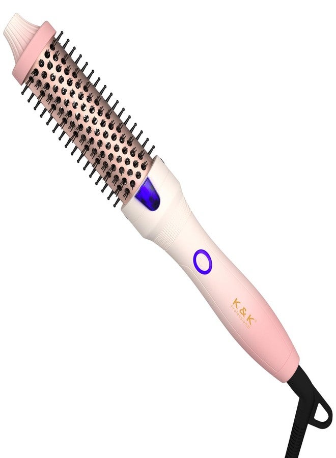 K&K 1.25 Inch Heated Curling Brush with Ceramic Tourmaline Ionic Technology - Volumizing Hot Brush for Root Volume & Loose Curls - Image 1