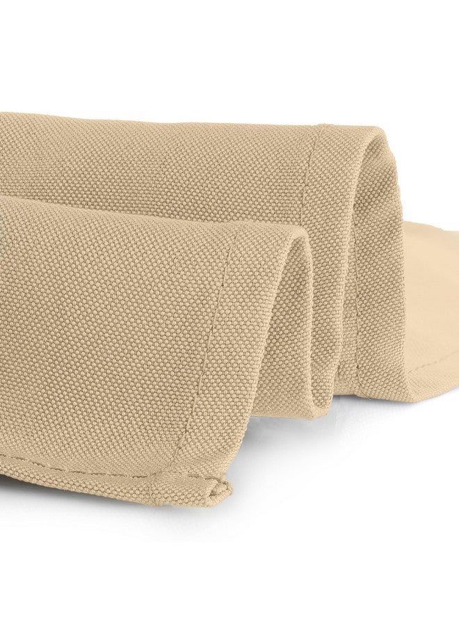 Gee Di Moda Fitted Tablecloth - 72 x 30 Inch Beige Fitted Table Cloth for 6 Foot Rectangle Table - Heavy Duty Washable Fabric - for 6 Ft Buffet Table Holiday Party Dinner Wedding & Trade Show - Image 3