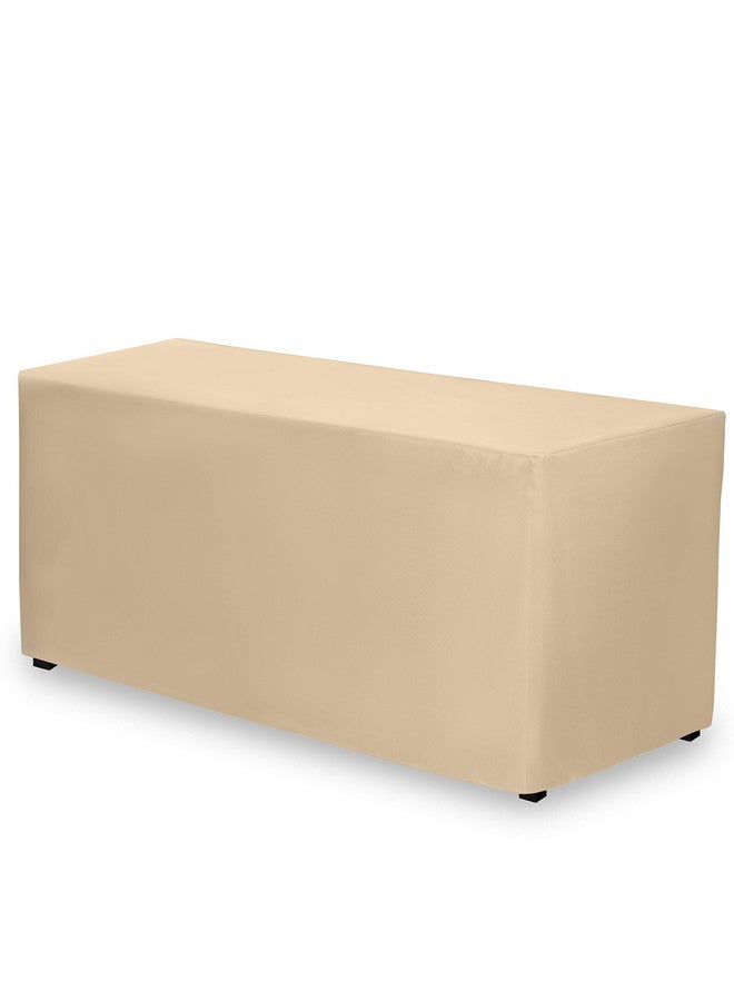 Gee Di Moda Fitted Tablecloth - 72 x 30 Inch Beige Fitted Table Cloth for 6 Foot Rectangle Table - Heavy Duty Washable Fabric - for 6 Ft Buffet Table Holiday Party Dinner Wedding & Trade Show - Image 2