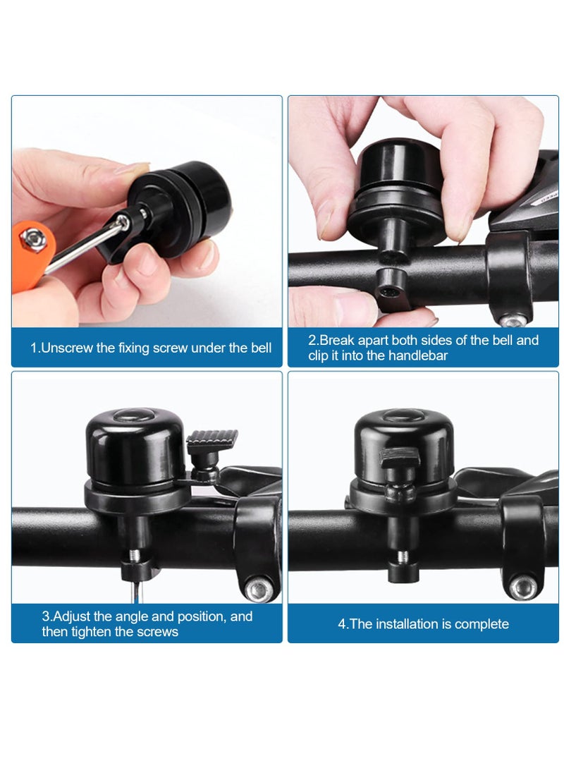 SYOSI - Concealed Bike Bell for Apple AirTag, Bike GPS Tracker, AirTag Bike Mount, Classic Loud Sound of Black Belts, Waterproof, Fits 0.87 to 1 Inch Bike Handlebars, Air Tag Not Include - Image 1