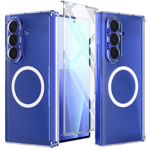 KAPAVER MAG-X Front Glass Back Cover Case Compatible with MagSafe, Magnetic Case for Galaxy Z Fold 7 (Hinge) (Clear) - Image 1