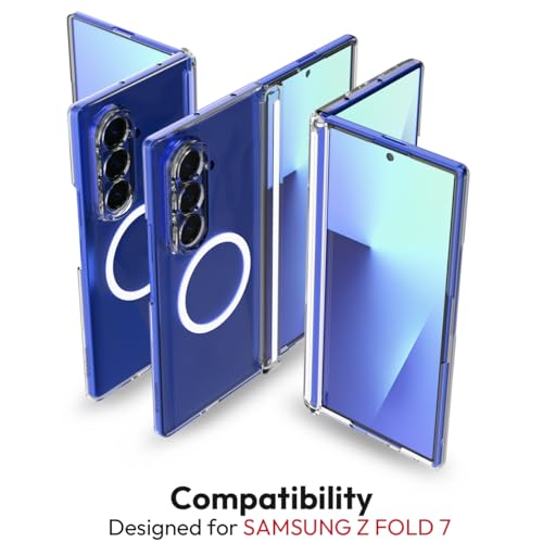 KAPAVER MAG-X Front Glass Back Cover Case Compatible with MagSafe, Magnetic Case for Galaxy Z Fold 7 (Hinge) (Clear) - Image 2