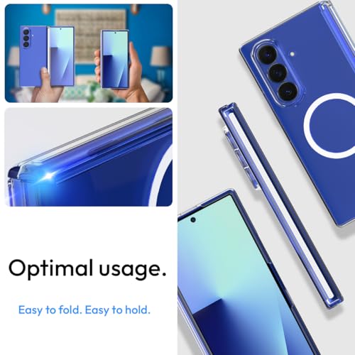 KAPAVER MAG-X Front Glass Back Cover Case Compatible with MagSafe, Magnetic Case for Galaxy Z Fold 7 (Hinge) (Clear) - Image 4