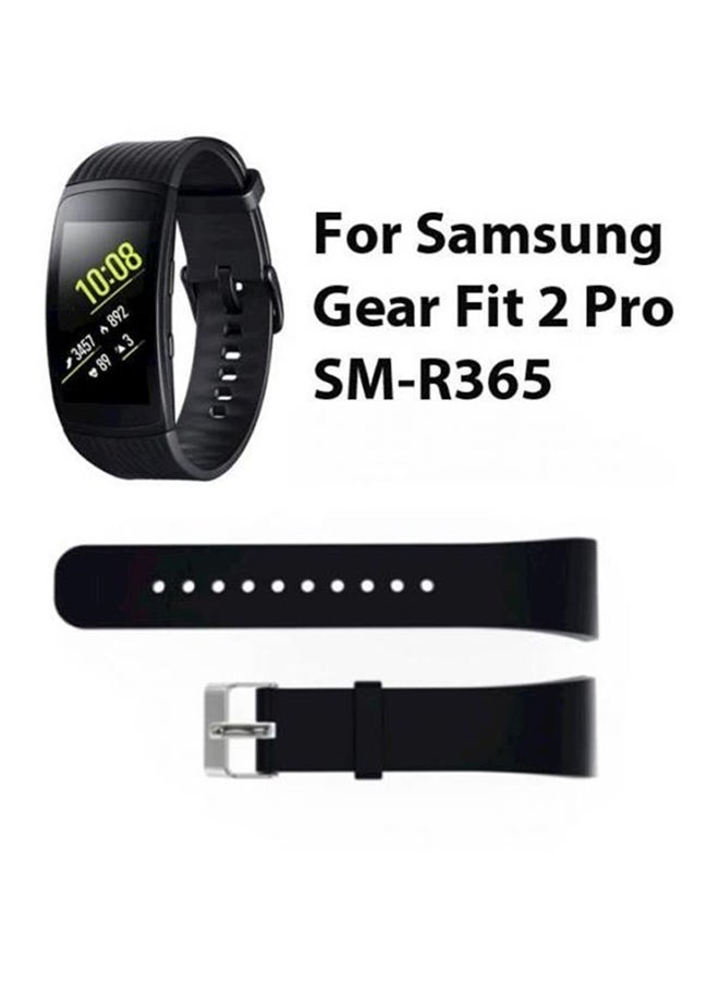 NIBEMINENT Samsung Gear Fit 2 Pro Sm R365 Premium Silicone Smart Watch Band Wrist Strap Black - Image 2