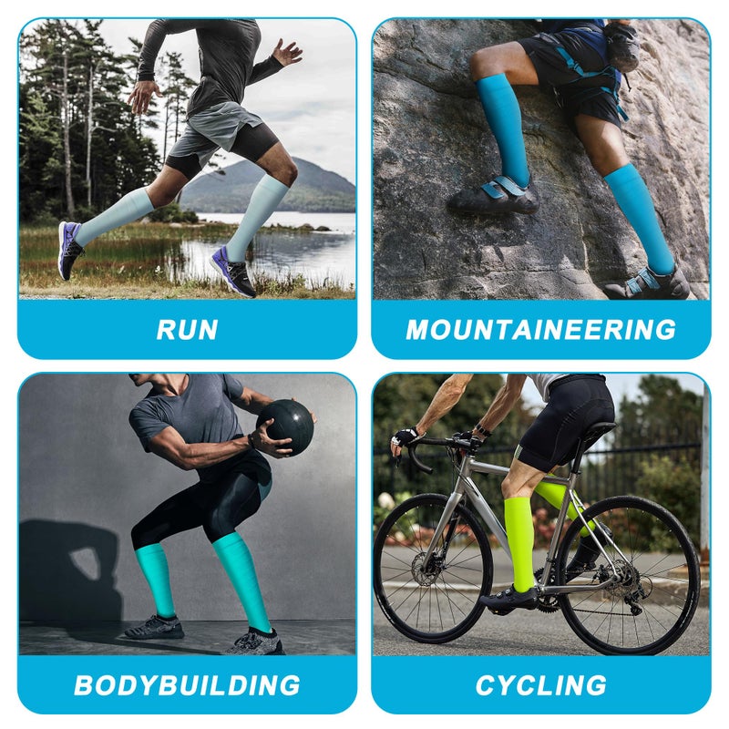 fenglaoda 8 Pairs Compression Socks for Men & Women 20-30 mmHg Knee High Nurse Pregnant Running Medical and Travel Athletic(L/XL,Multi37) - Image 4