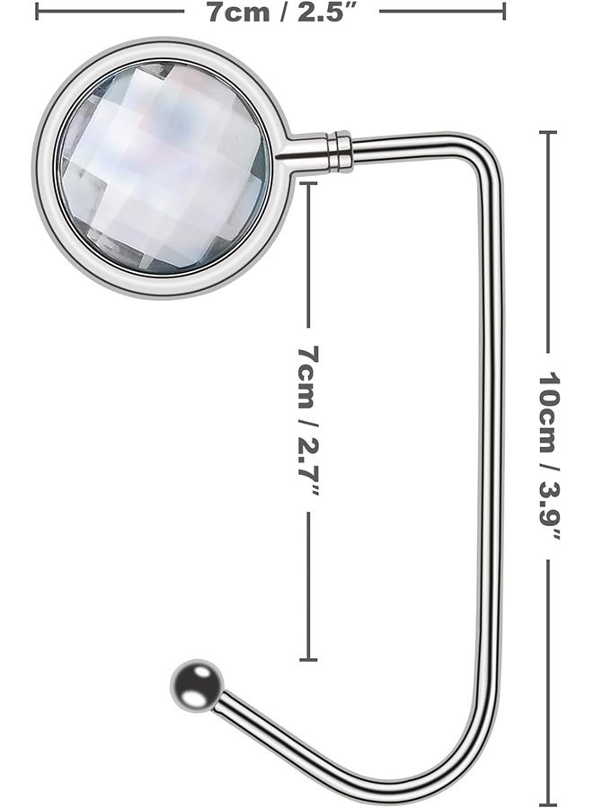 HY 2 Pack Creative Portable Bag Holder Hooks, Table Bag Hanger for Women & Girls - Under Counter Handbag Hooks (Silver) - Image 2