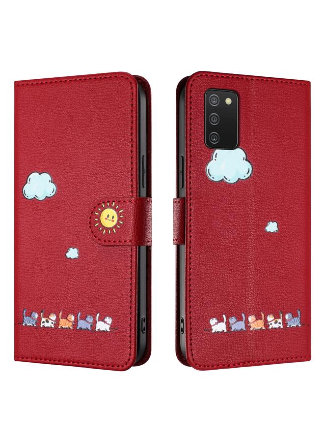 إيروريكس جراب جلدي لهاتف Samsung Galaxy A03s برسومات قطط كرتونية - Image 2