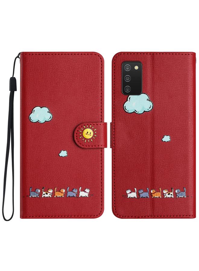 إيروريكس جراب جلدي لهاتف Samsung Galaxy A03s برسومات قطط كرتونية - Image 1