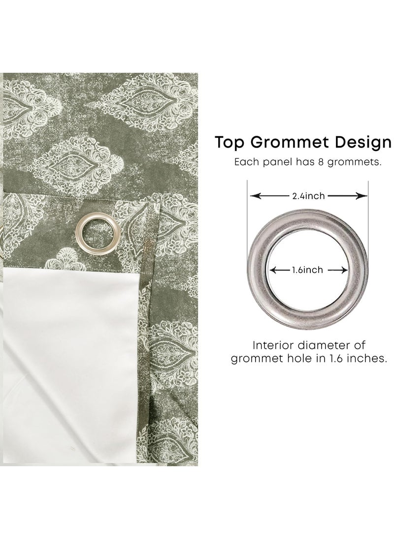 LINENWALAS LINENWALAS Blackout Curtains 7 feet Thermal Insulated Light Blocking Curtains with Grommet Rings 2 Piece Set-Room Darkening Sun Blocking Printed Black Out Curtains (7 feet)  - Image 2