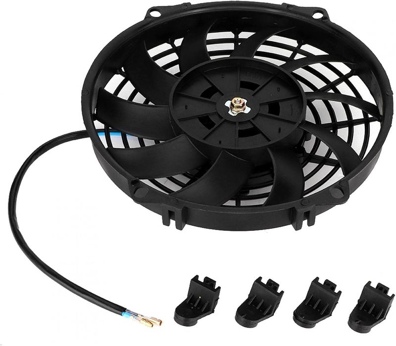 GOTOTOP 9 inch Universal Electrical Radiator Cooling Fan 24V 10 Curved Blade Air Conditioner Condenser Electric Cooling Fan for Radiator Auto Cooling Air Conditioning - Image 1