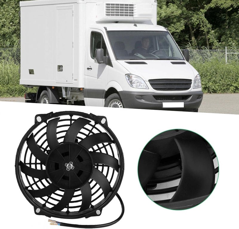 GOTOTOP 9 inch Universal Electrical Radiator Cooling Fan 24V 10 Curved Blade Air Conditioner Condenser Electric Cooling Fan for Radiator Auto Cooling Air Conditioning - Image 2