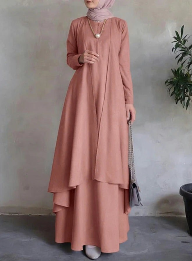 Muslim Maxi Irregular Hem Loose Long Dress  - Image 2