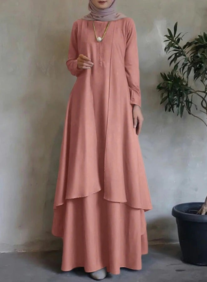 Muslim Maxi Irregular Hem Loose Long Dress  - Image 1