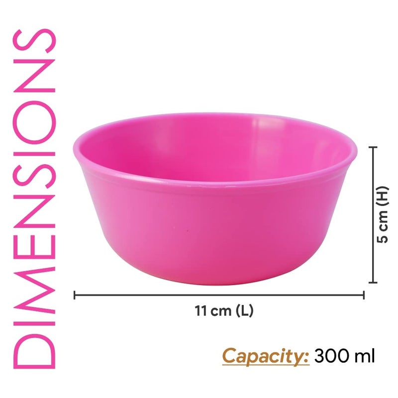 Wonder Plastic Sigma 300 Microwave Safe Multipurpose Mixing Bowls, Set of 4 pc Bowl 300 ml (Pink) - Image 2