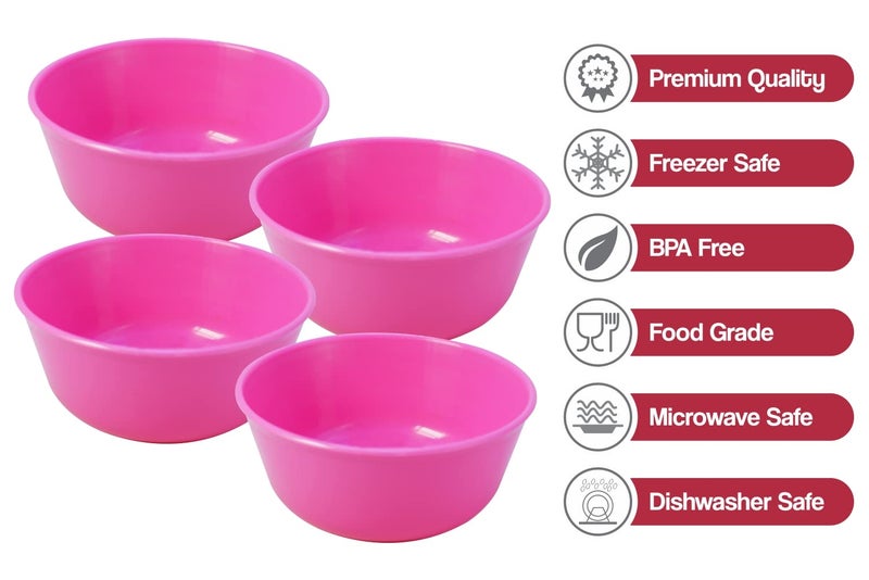 Wonder Plastic Sigma 300 Microwave Safe Multipurpose Mixing Bowls, Set of 4 pc Bowl 300 ml (Pink) - Image 4