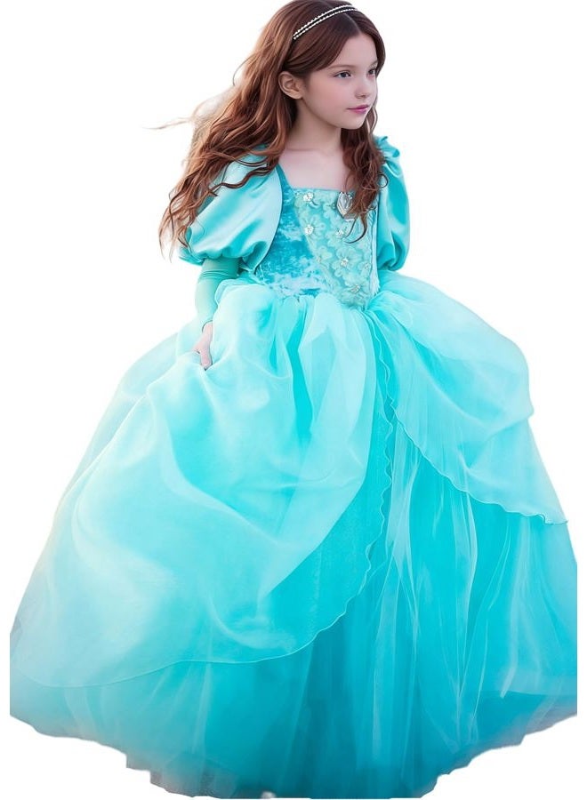 CQDY Little Mermaid Ariel Princess Dress Cinderella Halloween Costumes Dress Up Party Girls Cosplay Kids Ball Gown… - Image 1
