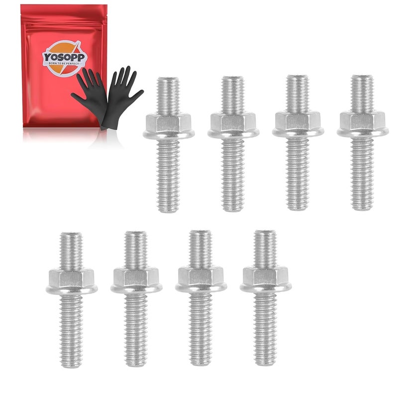 YOSOPP Stainless Steel Exhaust Bolt Kit for 1984-2018 Harley Big Twin Sportster XL with Flange Nut, OEM Part Number 1671583 (8) - Image 1