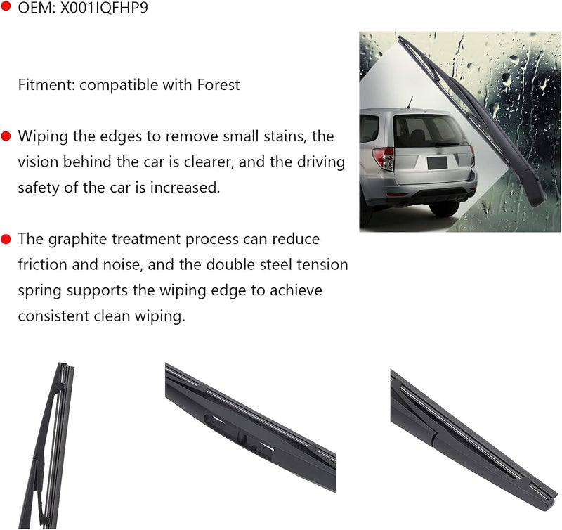 klarako Rear Wiper Arm Blade, Car Rear Windshield Wiper Replacement Repair for X001IQFHP9 - Image 3