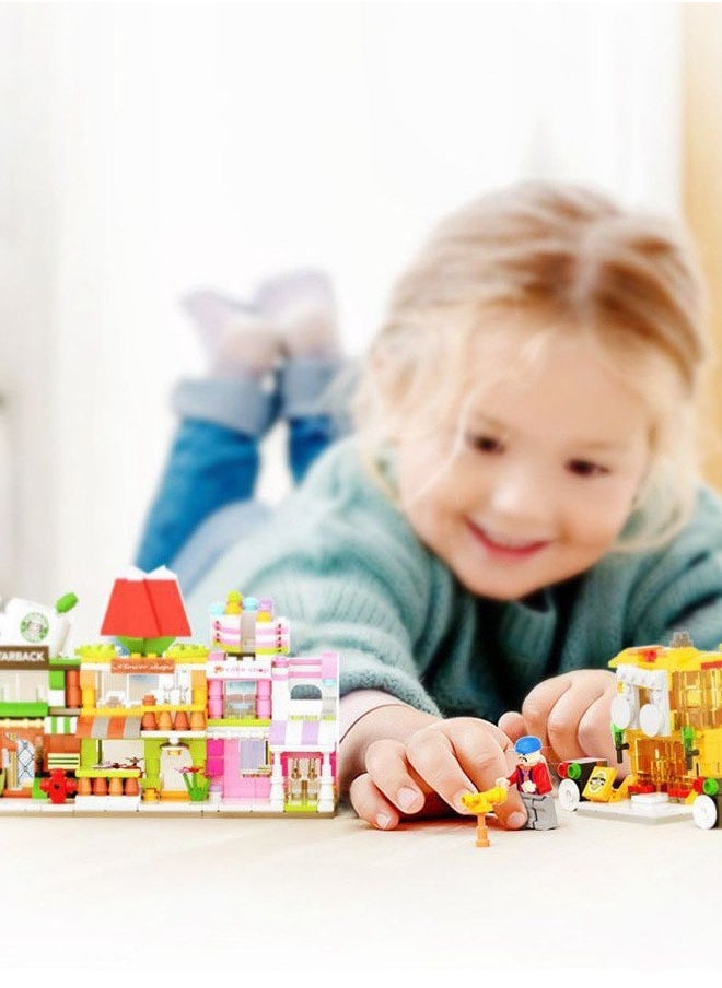 Cartoon HelloKitty Small Particle Puzzle Building Blocks Assemble Toy for Kids Safe and Non Toxic Assembly, Cultivation of Children's Creative and Hands on Abilities, White and Pink