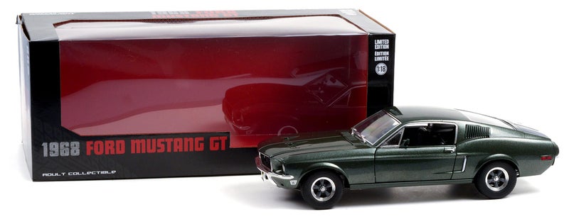 Greenlight 1968 Ford Mustang GT Fastback Highland Green Metallic 118 Diecast Model Car - Image 3