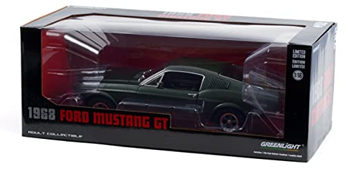Greenlight 1968 Ford Mustang GT Fastback Highland Green Metallic 118 Diecast Model Car - Image 5
