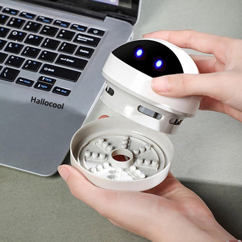 Hallocool Desktop Vacuum Cleaner Mini Desk Vacuum Cleaner Portable Dust Crumb Sweeper Cute USB Vacuum for Picking up Crumbs Eraser Crumbs Pet Hairs Flakes Tiny Items on Desk Tabletop Keyboard - Image 5
