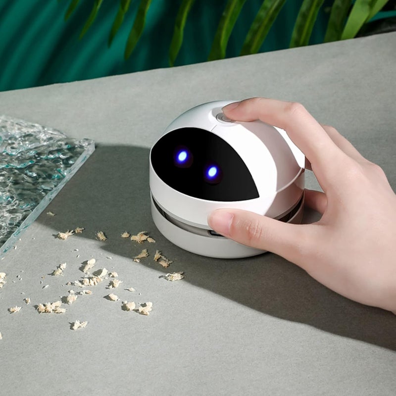 Hallocool Desktop Vacuum Cleaner Mini Desk Vacuum Cleaner Portable Dust Crumb Sweeper Cute USB Vacuum for Picking up Crumbs Eraser Crumbs Pet Hairs Flakes Tiny Items on Desk Tabletop Keyboard - Image 4
