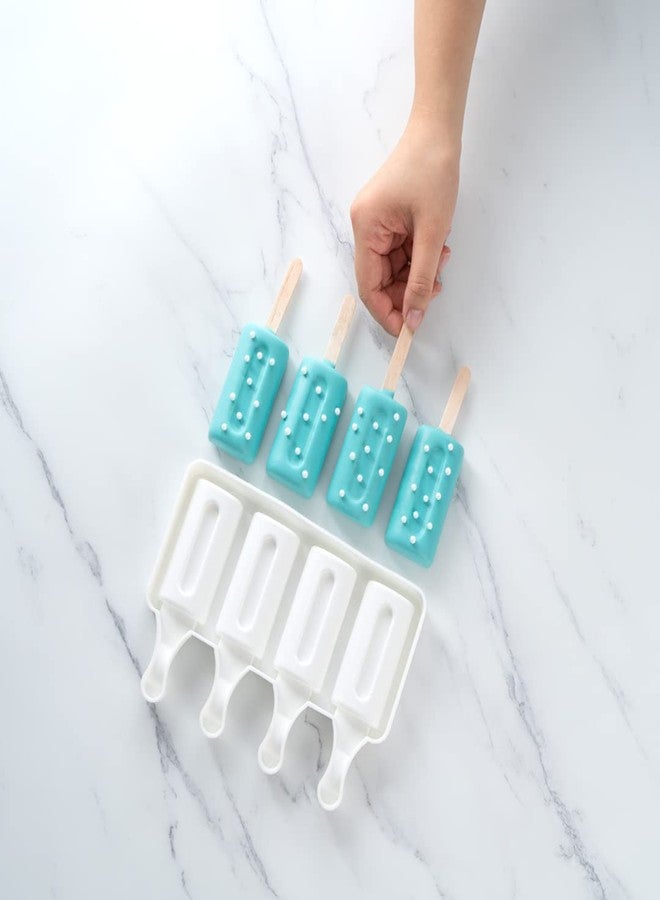 Restaurantware Pastry Tek 4 Cavities Popsicle Mold, 1 Cylinder Cakesicle Mold - Flexible, Freezable, White Silicone Cake Popsicle Mold, Easy Release, For Baking - Restaurantware - Image 5