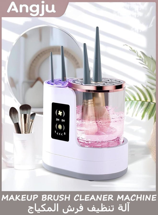Angju Electric Makeup Brush Cleaner Machine, 3 IN 1 Automatic Make up Brush Cleaning with Makeup Brush Dryer,Portable USB Deep Quick Washer Tools for All Size Makeup Brush Set,Blush Brush,Sponges - Image 2
