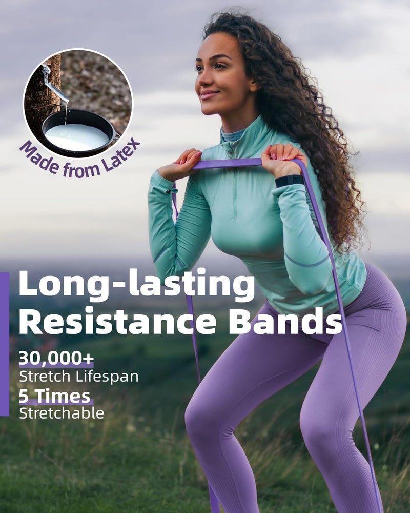 Fitense Pull Up Bands, Fitense 15-35lbs Resistance Bands Set with Door Anchor, Stretching Assist Band, Portable Exercise, Muscle Training, Physical Therapy, Exercise Workout Bands for Working Out for Women - Image 5