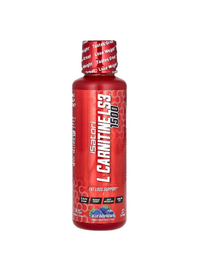 iSatori Isatori, L-Carnitine LS3 1500, Blue Raspberry, 1,500 mg, 16 fl oz (480 ml)  - Image 1