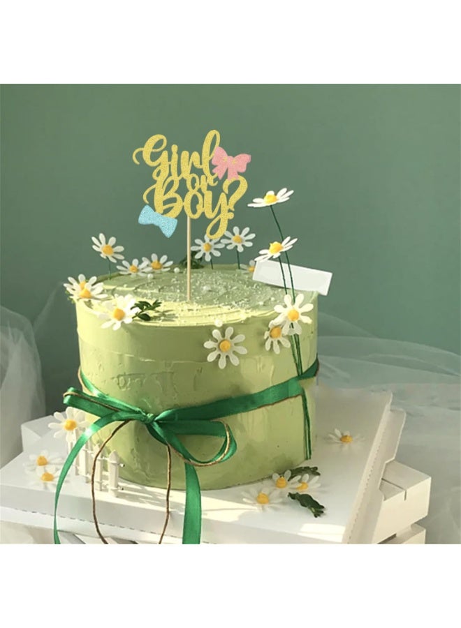 Sparkling Baby Gender Reveal Cake Toppers Boy or Girl Glitter Cake Decorations, Perfect for Baby Shower Party Home/Outdoor Events Party Supplies Baby Party Favors - Image 4