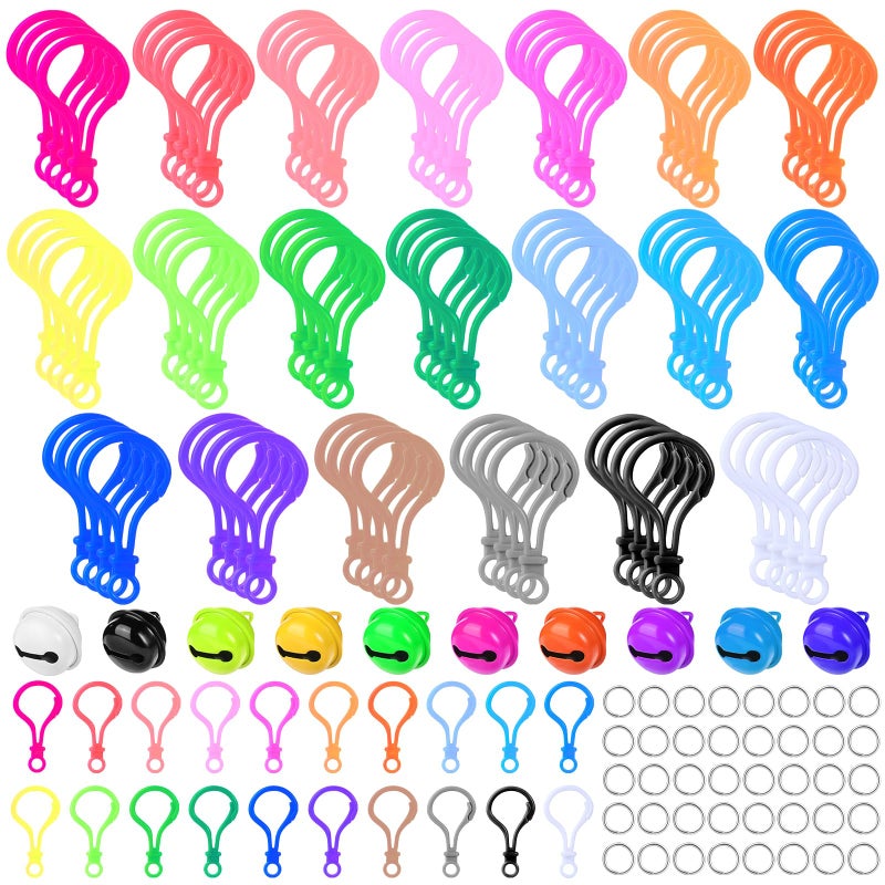 SOCNITC 150 Pcs Plastic Keychain Clip Lobster Claw Clasps, Multicolor Lobster Clasp Keychain with Jump Rings, Plastic Keychains for Crafts DIY Handmade, Lanyard Clips and Hooks - Image 1