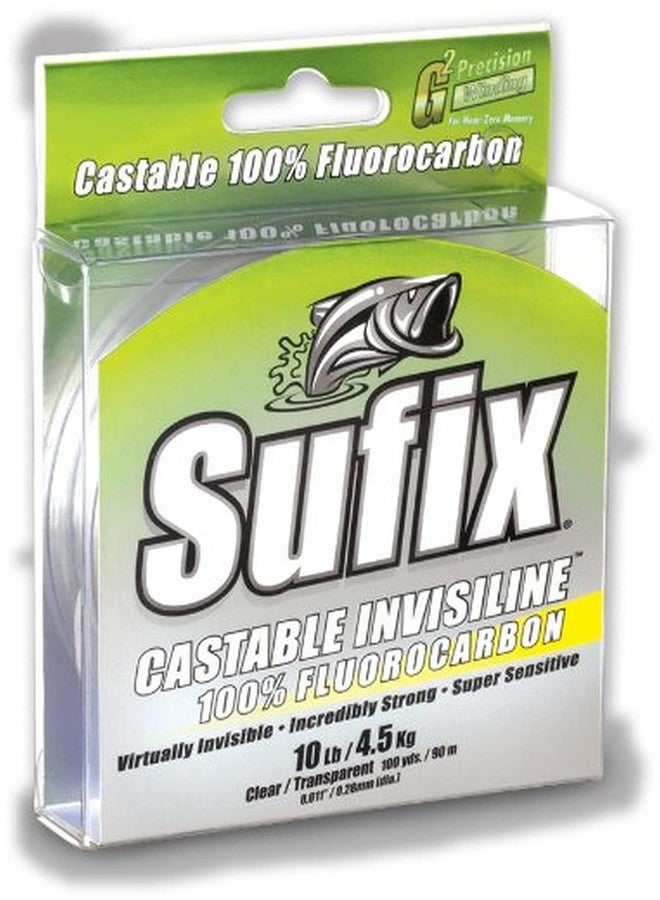 Sufix Unisex's Clear InvisiLine Casting Fluorocarbon 10 lb, 10 Pound