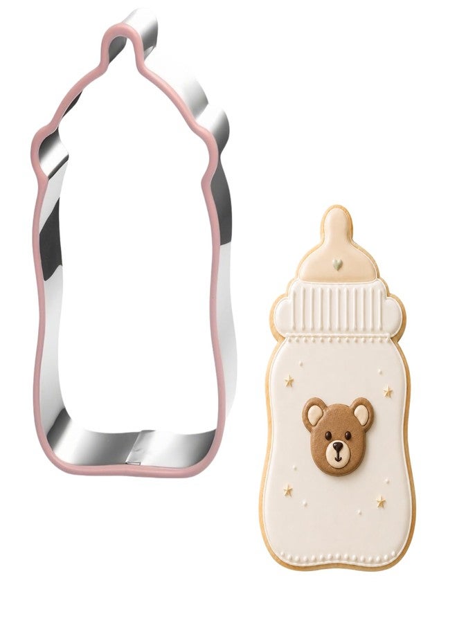 Auktosmn Baby Bottle Cookie Cutter, 3.78 Inch Silicone Rim Baking Cutter - Image 1