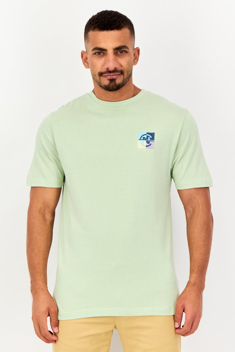 NAUTICA تي شيرت رجالي بأكمام قصيرة وياقة دائرية، طباعة جرافيك، أخضر نعناعي - Image 1