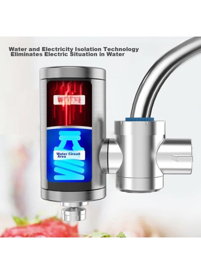 Chigo Electric Hot Water Faucet, Instant Electric Water Heater, Quick Heating, No Installation Required, Connector-type, Stainless Steel, Zg-kbj31 With Leakage Protectio - Image 1