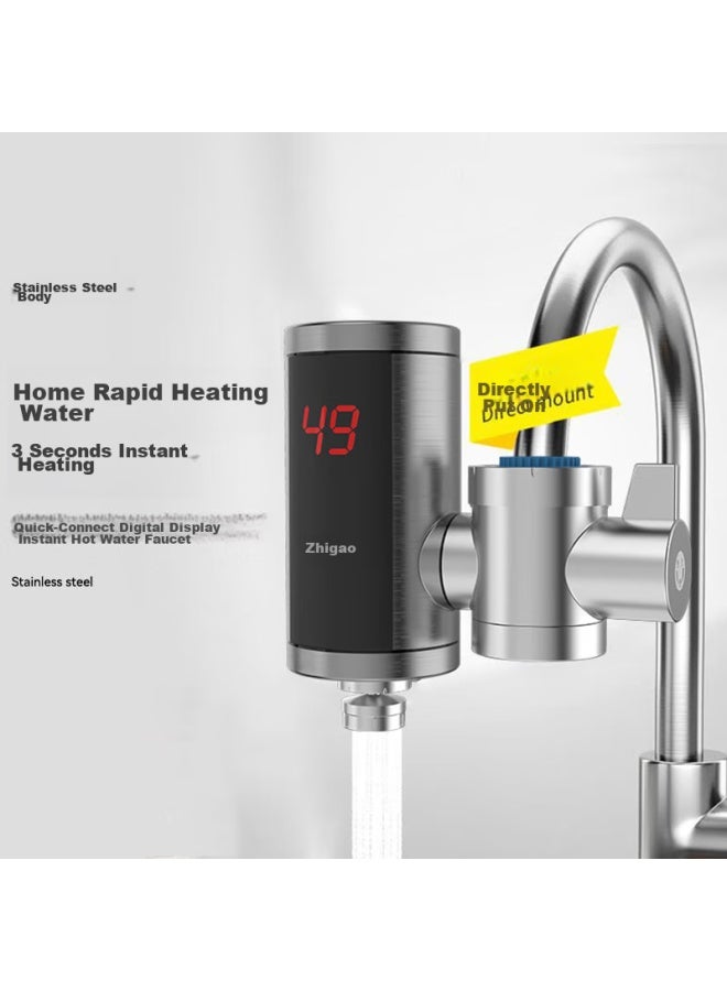 Chigo Electric Hot Water Faucet, Instant Electric Water Heater, Quick Heating, No Installation Required, Connector-type, Stainless Steel, Zg-kbj31 With Leakage Protectio - Image 3