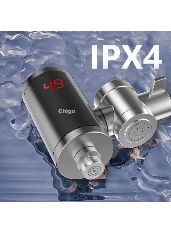 Chigo Electric Hot Water Faucet, Instant Electric Water Heater, Quick Heating, No Installation Required, Connector-type, Stainless Steel, Zg-kbj31 With Leakage Protectio - Image 4