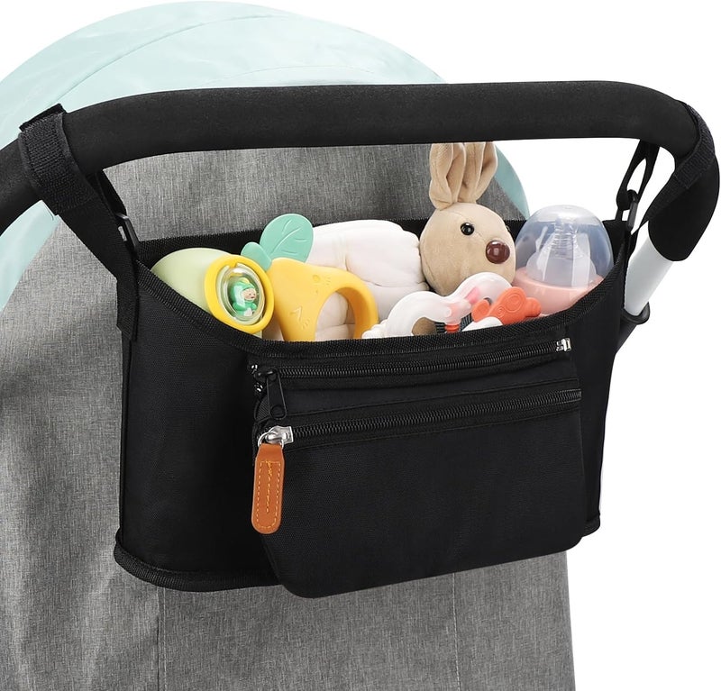 Accmor Universal Stroller Organizer with Detachable Phone Bag Stroller Bag Caddy Organizer Stroller Accessories for Uppababy Baby Jogger Nuna Doona Britax Strollers - Image 1