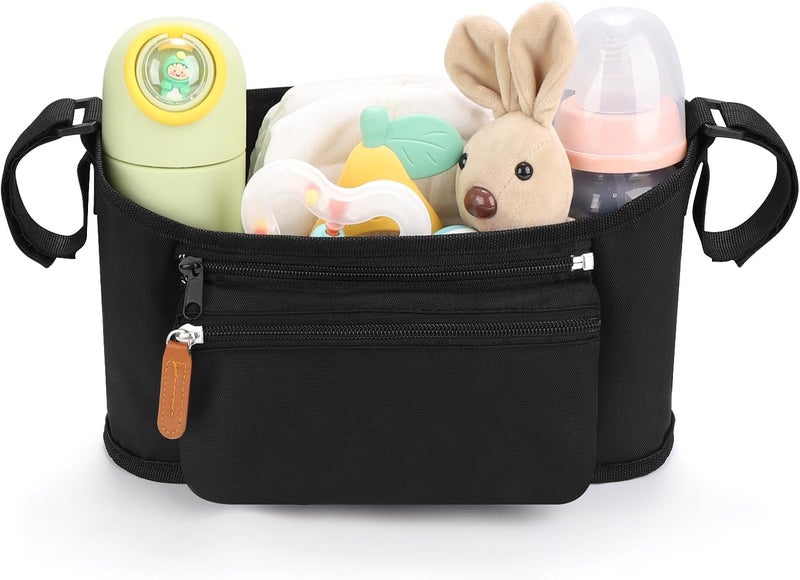 Accmor Universal Stroller Organizer with Detachable Phone Bag Stroller Bag Caddy Organizer Stroller Accessories for Uppababy Baby Jogger Nuna Doona Britax Strollers - Image 3
