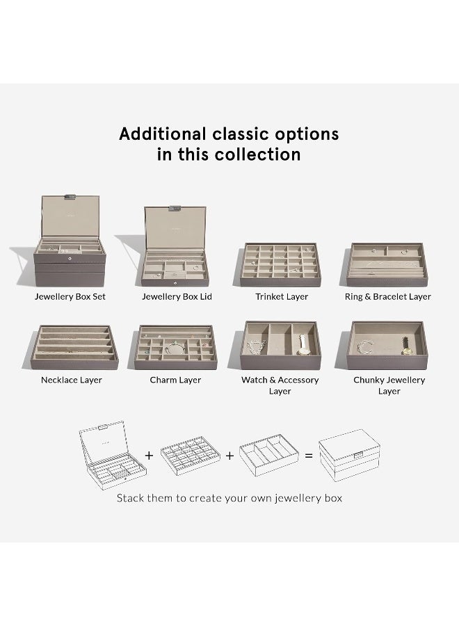 Stackers Blush Pink Classic Trinkets Layer – Jewelry Tray for Organizing Rings, Earrings, Charms & Small Accessories, Featuring Soft Velvet Lining and Stackable Design for Custom Jewelry Storage - Image 4