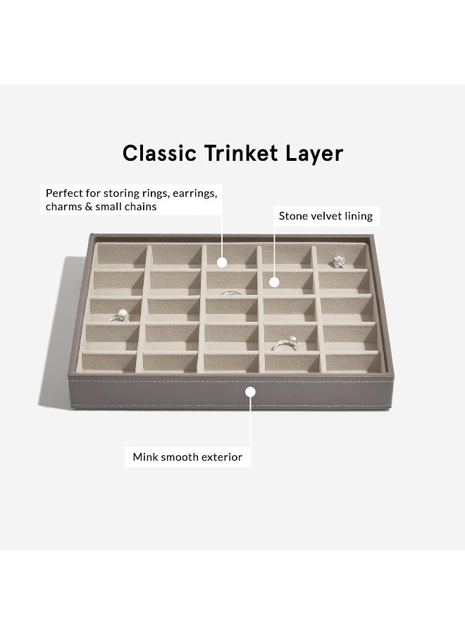Stackers Blush Pink Classic Trinkets Layer – Jewelry Tray for Organizing Rings, Earrings, Charms & Small Accessories, Featuring Soft Velvet Lining and Stackable Design for Custom Jewelry Storage - Image 3